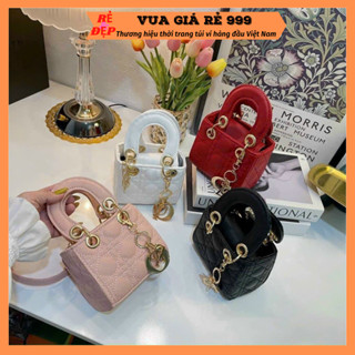  Túi xách nữ mini LADY da lì size 13 cầm tay đeo chéo đẹp kèm chùm thời trang giá rẻ DC103-13 