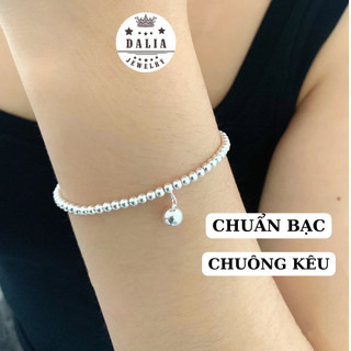 Lắc tay bạc nữ bi có chuông DaLiA Jewelry vòng tay bạc có chuông chuẩn bạc bi nhỏ 5mm