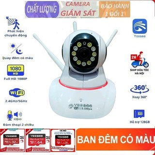 Camera yoosee 3 anten trong nhà xoay 360 độ wifi 5.0Mpx siêu nét, đàm thoại 2 chiều