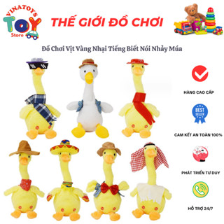 Đồ Chơi Vịt Nhại Giọng Biết Nói Và Nhảy Múa Lắc Lư VINATOYS, Có Nhiều Bài Hát Và Đèn Vui Nhộn, Sử Dụng Pin Sạc Đi Kèm