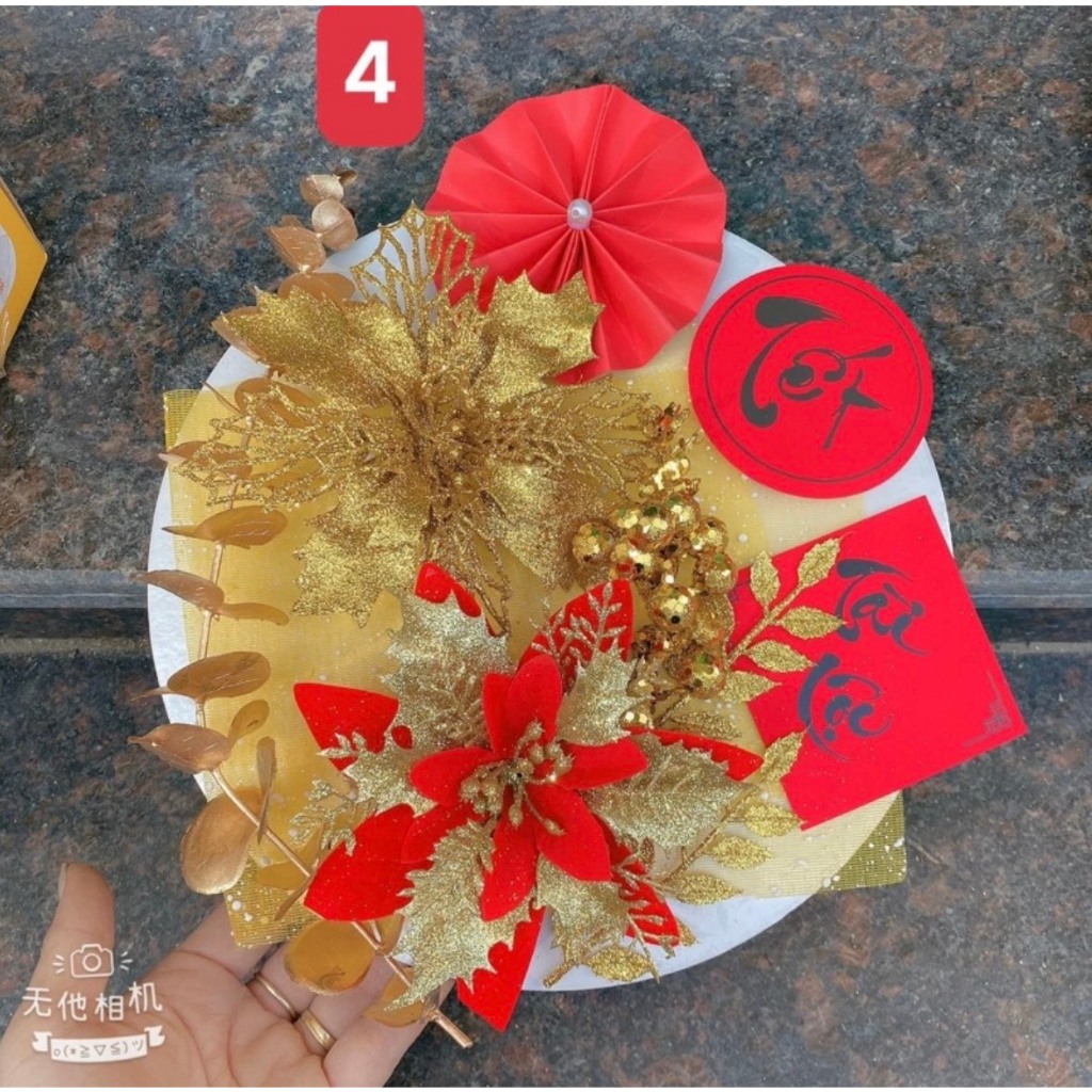 Set phụ kiện trang trí tết, tháp nước, tháp bánh...