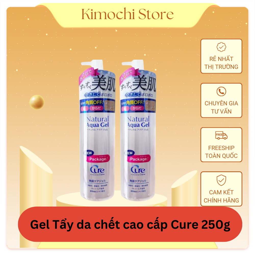Gel tẩy tế bào chết Cure Natural Aqua Nhật Bản 250g, gel tẩy da chết Cure Kimochi Store