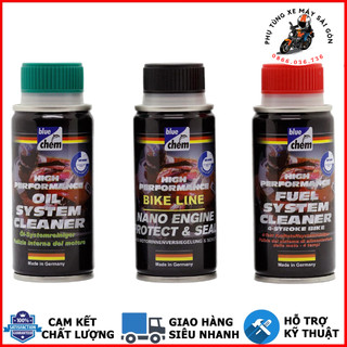 Combo 3 chai Bluechem Súc động cơ, Vệ sinh hệ thống xăng, Phụ gia nhớt Nano Bluechem -Nhập khẩu Đức