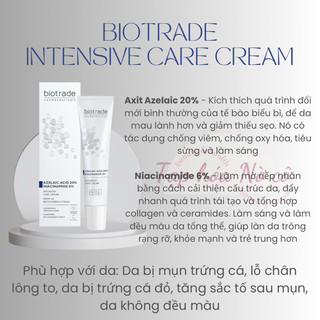 Kem dưỡng ngừa mụn, loại bỏ sắc tố sau mụn Biotrade Intensive Care Cream 30ml
