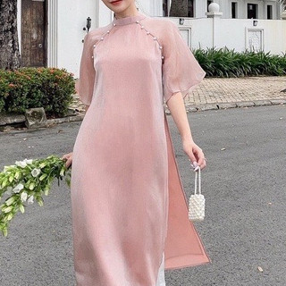 Áo dài cách tân,áo dài thiết kế diện tết 4 tà voan tơ cao cấp nữ tính