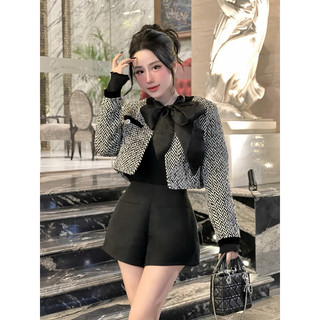 Set dạ 3in1 đính nơ cổ sang chảnh-ảnh thật ở cuối