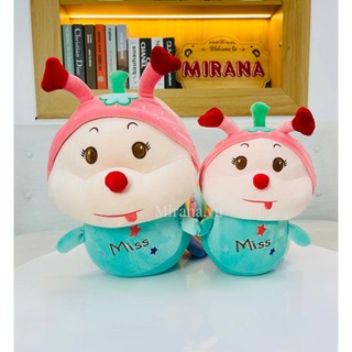 Gối ôm sâu dâu cầu vồng bông tinh khiết siêu dài, nhiều màu rực rỡ, ôm mê mẩn – Gấu bông Mirana