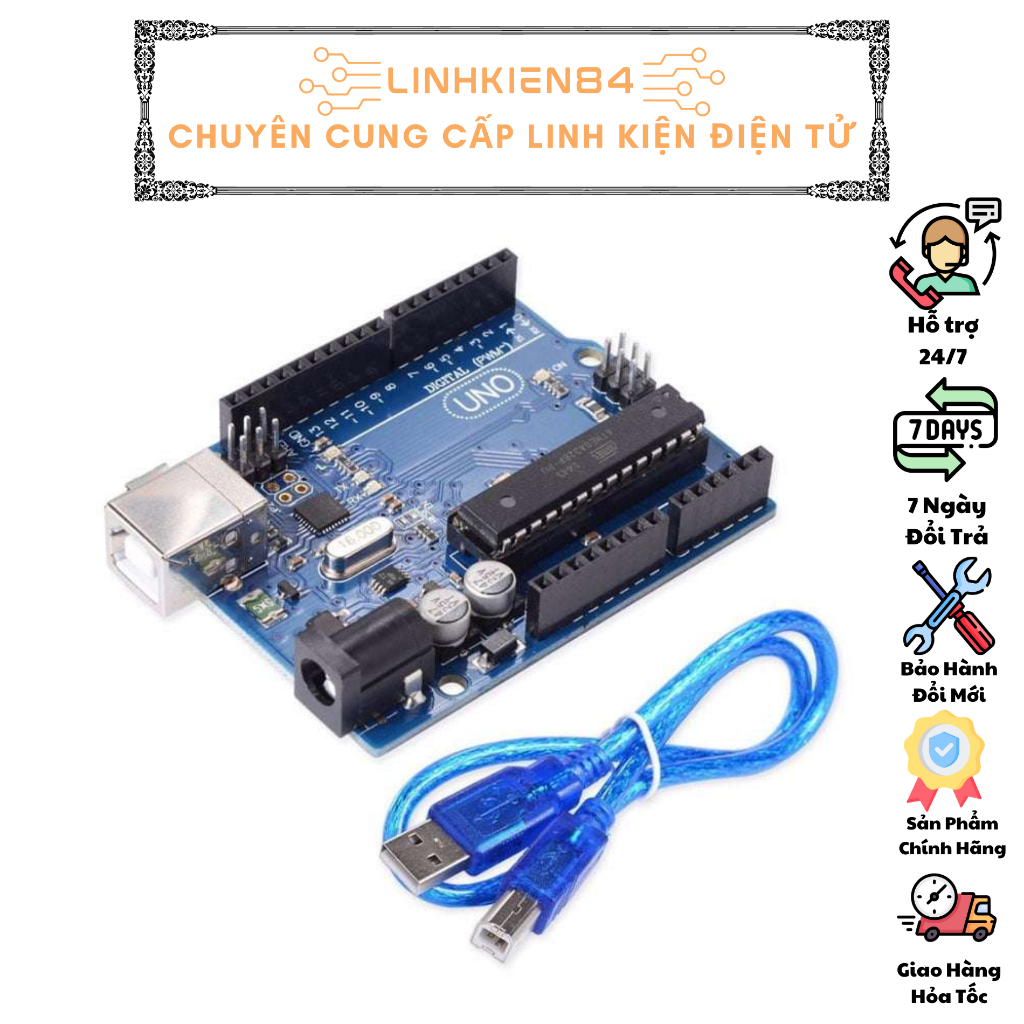 [ CÓ SHIP HỎA TỐC ] KIT Arduino UNO R3 16U2 ( Tặng kèm cáp nạp )
