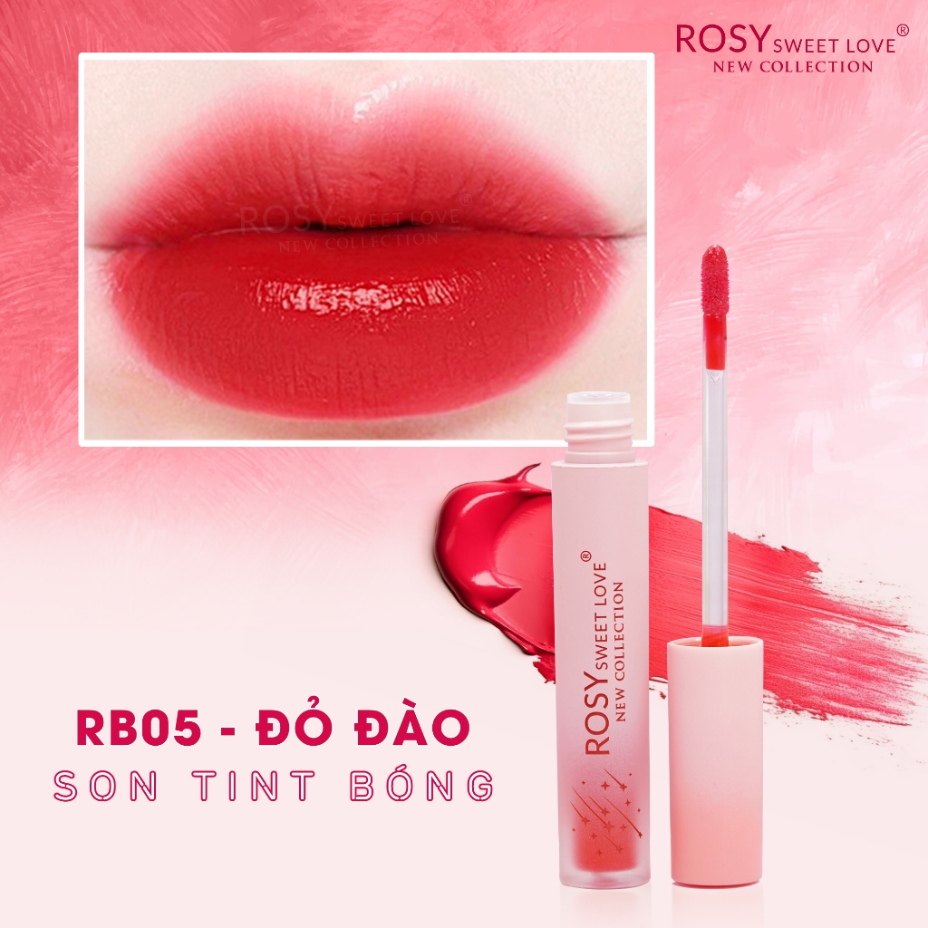 Son Kem Lì ROSY STARS, Không Chì, Bám Màu, Bật Tone [ MÀU ĐỎ NÂU]