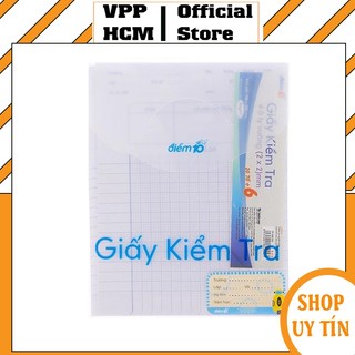 1 xấp giấy kiểm tra điểm 10 tp-gkt07 4 ôly vuông 2x2 - kèm túi nhựa đựng bài kiểm tra, lưu trữ bài kiểm tra