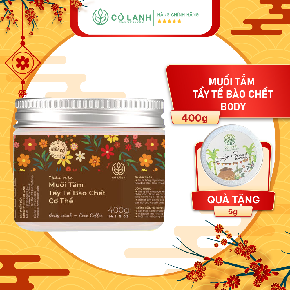 Muối tắm tẩy tế bào sáng da toàn thân thiên nhiên hữu cơ Cỏ Lành 400G