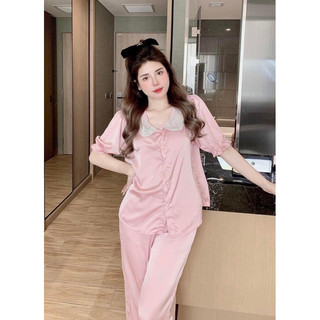 Đồ bộ tiểu thư cổ ren lụa mềm mịn 40/55kg