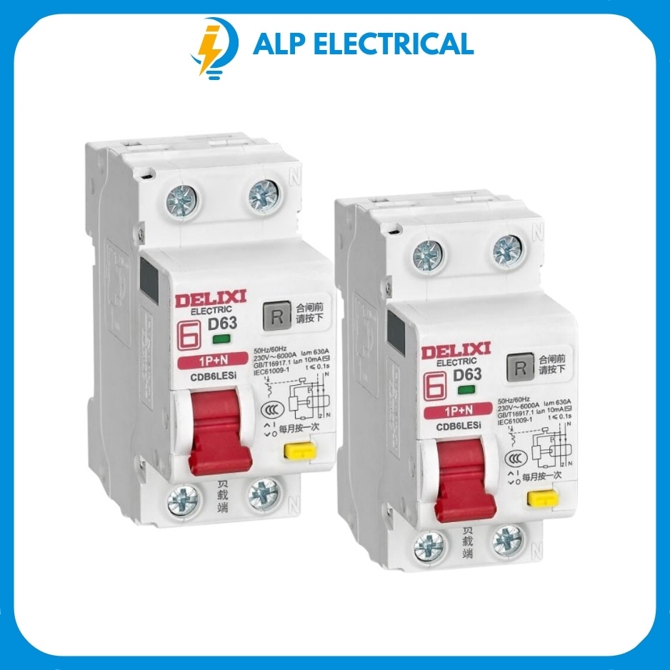 Rcbo Át chống giật dòng rò Delixi C63 C40 C32 C25 - Dòng 2P - Át tổng gia đình