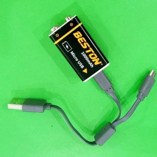 Pin vuông 9v Li-Ion Chính hãng Beston 1000mAh sạc trực tiếp bằng dây cáp micro USB