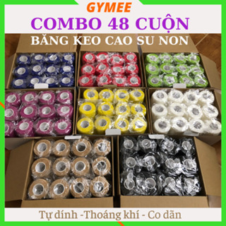 Hộp 48 cuộn băng keo thể thao đá bóng, hộp 24  cuốn cổ chân cổ tay cao su non vải tránh chấn thương