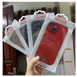 Ốp lưng sulada vân da cho iphone 15/ 15 plus/ 15 pro/ 15 pro max bảo vệ camera viền dẻo chống sốc