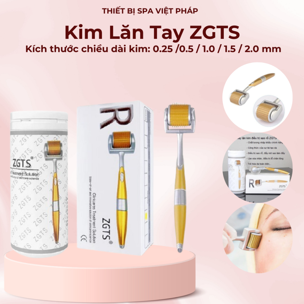 cây lăn kim zgts lăn da mặt spa