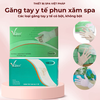 Găng tay y tế không bột có bột bao tay y tế bao tay phun xăm spa