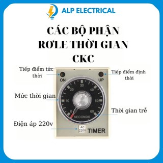 Rơ le thời gian ckc ah3-3 220vac kèm đế, timer điện tử, timer ckc ah3-3