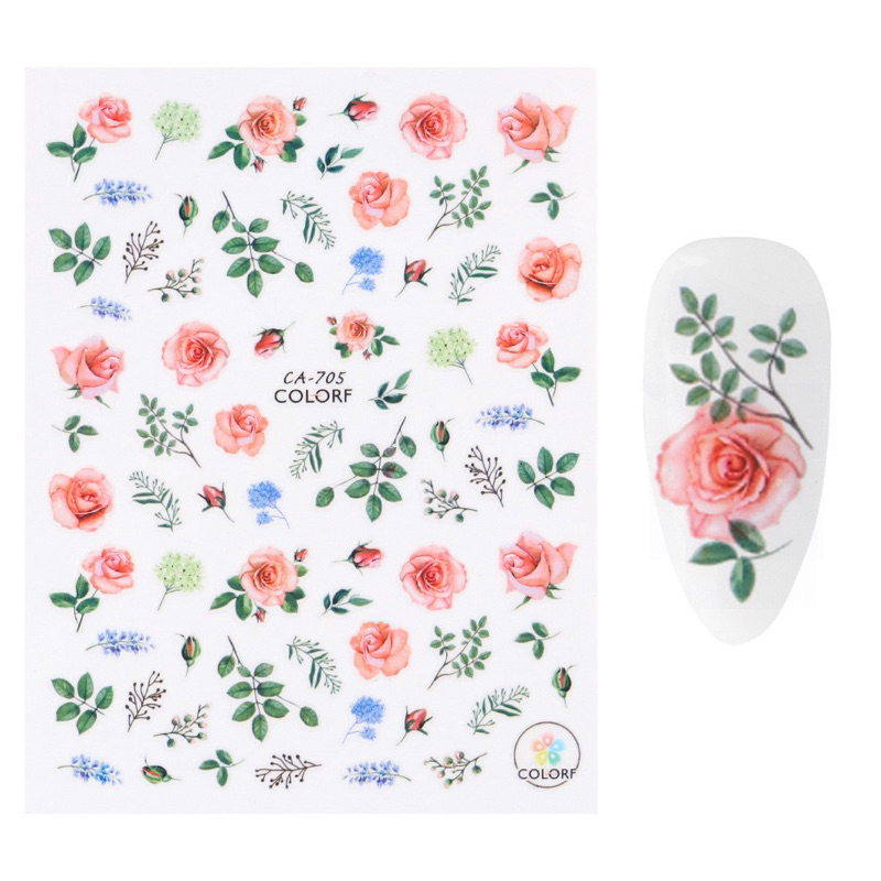 Sticker dán Móng Hoa Hồng CA705