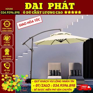 Dù lệch tâm tròn 3m - chỉnh được góc nghiêng 360 độ - ô dù lệch tâm tròn đại phát a1