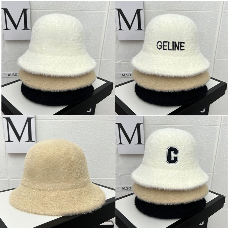 Mũ bucket lông thỏ  phong cách Hàn Quốc