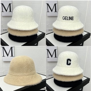Mũ bucket lông thỏ phong cách Hàn Quốc