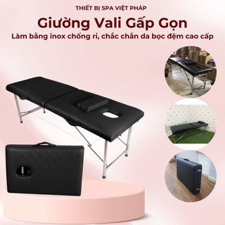 giường vali giường gấp giường massa spa chân inox