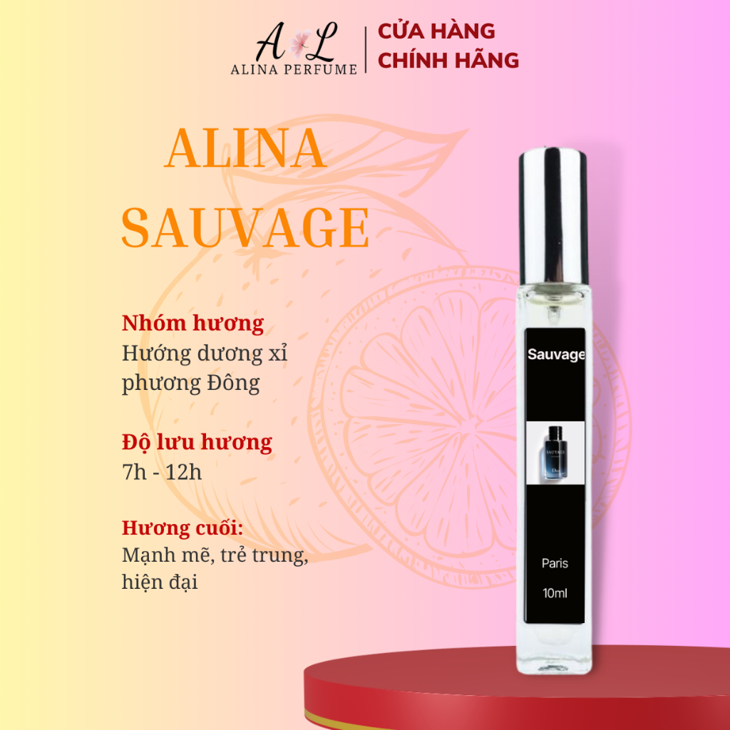 Nước Hoa Chiết Nam Alina Perfume Sauvage Bad Boy Chính Hãng 10ml Thơm Lâu Mạnh Mẽ, Trẻ Trung và Hiện Đại