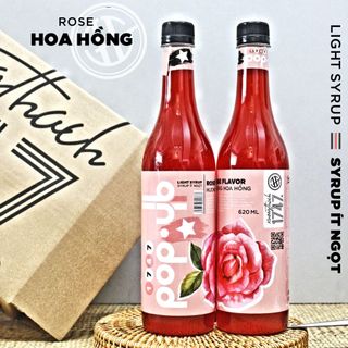 Siro POP-UP | Hương HOA HỒNG | 620ML PET - 1747 POPUP SYRUP