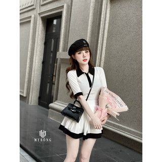Set chân váy mix áo cổ bẻ