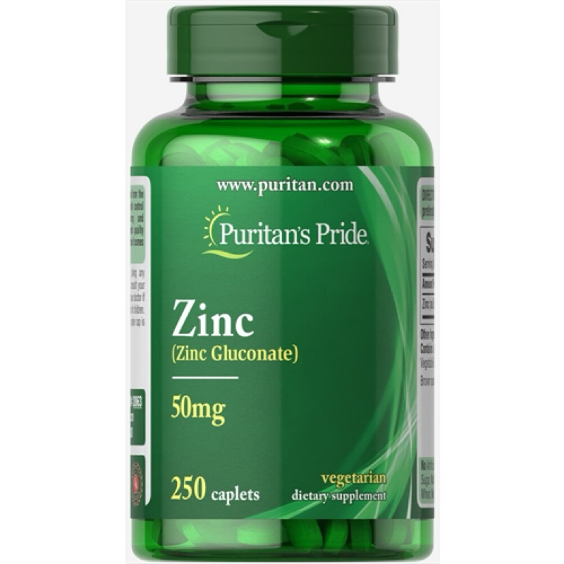 Viên Bổ Sung Kẽm Puritan's Pride Zinc Gluconate 50mg 250 Viên nội địa mỹ