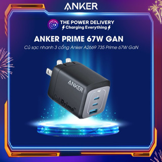 Củ sạc nhanh Anker 735 Prime 67W GaN (3 Cổng) - A2669