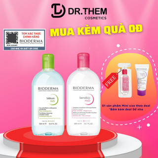 Nước Tẩy Trang Bioderma Cho Da Dầu Mụn Sebium / Da Nhạy Cảm Sensibio H2O 100ml - 250ml - 500ml- Dr Thêm