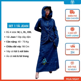 Áo váy chống nắng jean nữ cao cấp vải cotton dày dặn và mềm mại SJHT04 H&T FASHION