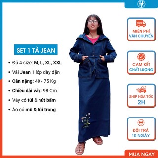Bộ đồ chống nắng cao cấp vải jean cotton dày dặn và mềm mại SJHT05 H&T FASHION