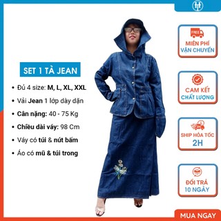 Đồ chống nắng nữ cao cấp vải jean cotton dày dặn và mềm mại SJHT07 H&T FASHION