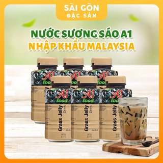  Nước sương sáo thanh mát kèm thạch A1 Food Grass Jelly Drink 280ml Lốc 6 Chai  6 x 280ml  - Nhập khẩu Malaysia 