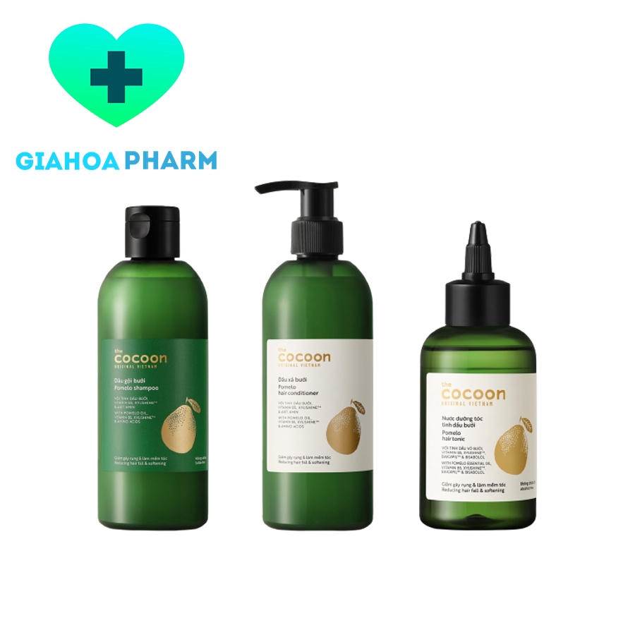 Dầu gội, xả, dưỡng tóc tinh dầu bưởi Cocoon giúp chắc khỏe, mềm mượt, giảm gãy rụng, khô xơ, chẻ ngọn và làm mềm tóc