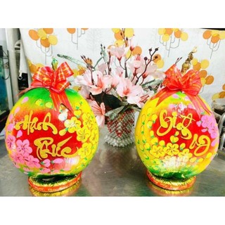chữ xốp nhũ kim tuyến 6,5cm dán dưa dừa ngày Tết