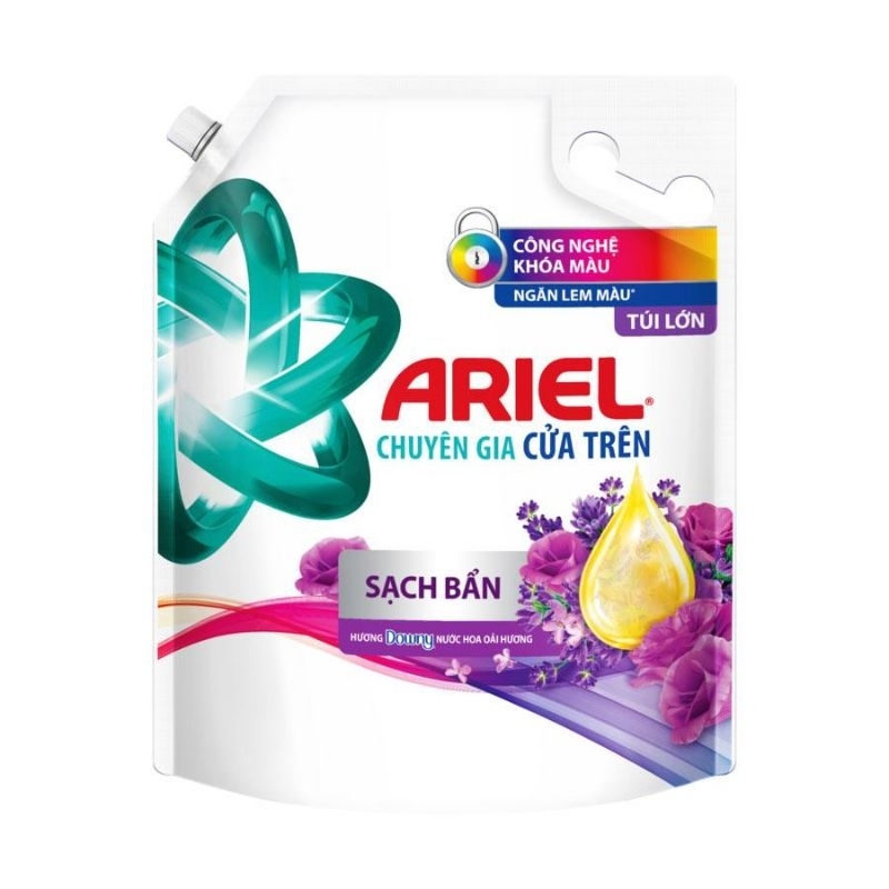 Nước giặt ARIEL cửa trên hương oải hương, downy 3,05L