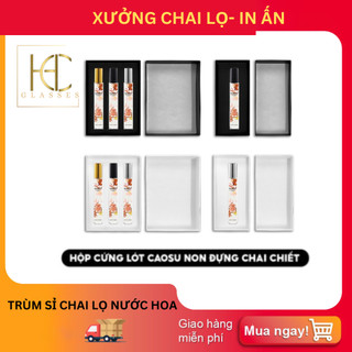 Hộp cứng đựng chai chiết nước hoa có lót cao su non - Set đựng 1, 2, 3 chai chiết thủy tinh 10ml