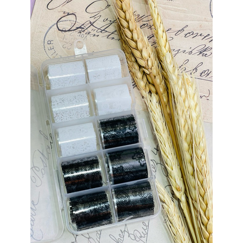 set foil ren trang trí móng - 10 cuộn