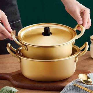 Nồi Nấu Mì / Nấu Canh / Nấu Ăn Nhanh Có Nắp Bằng Nhôm Bền Bỉ Kiểu Hàn Quốc
