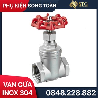 Van cửa inox 304, van khoá cổng inox 304 tay vặn 360 độ phi 21 27 34