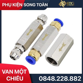 Van 1 Chiều PVN CV & Luppe Có Lá Chặn Dòng Chảy Chốt Khóa Lò Xo - Bằng Đồng Mạ  - Bước Ren Trong Tiêu Chuẩn Thông Dụng