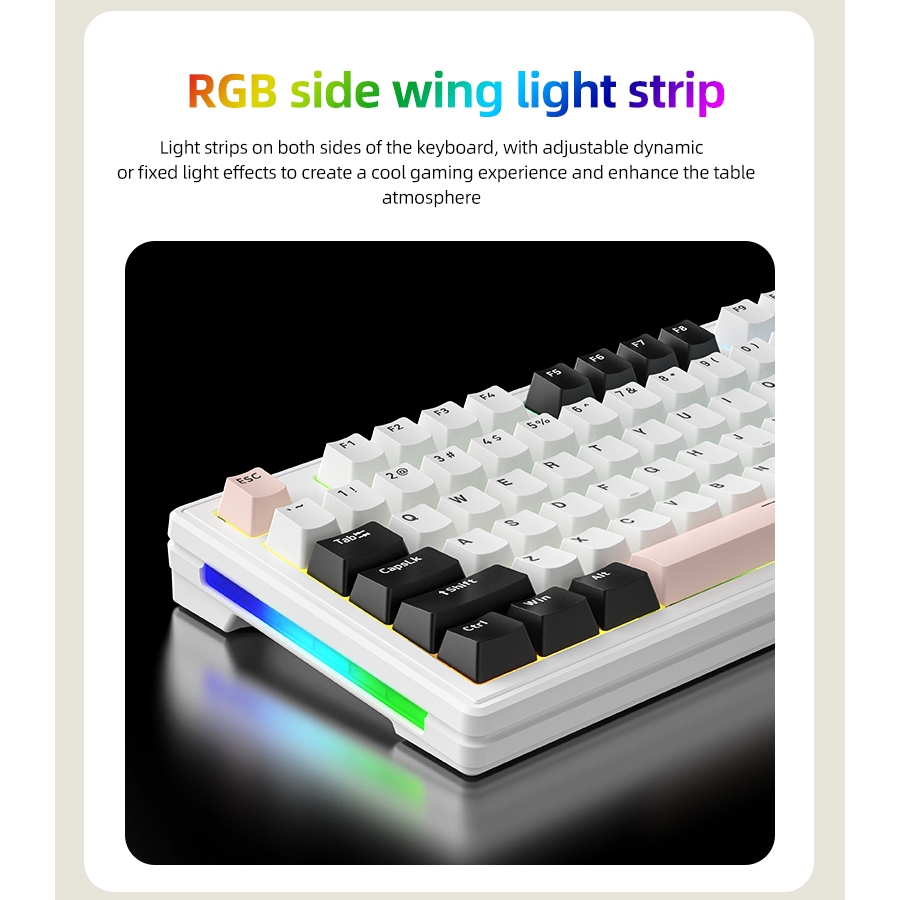 Bàn Phím Cơ Xinmeng M87 Không Dây Bluetooth Gaming Có LED viền LED RGB Pro App Custom , White Switch , Hotswap , 3 Mode | BigBuy360 - bigbuy360.vn