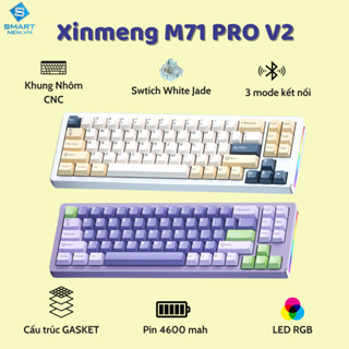 Bàn Phím Cơ M71 Khung Nhôm CNC Không dây Bluetooth Cấu Trúc GASKET Hotwsap 5 Pin Mạch Xuôi LED RGB