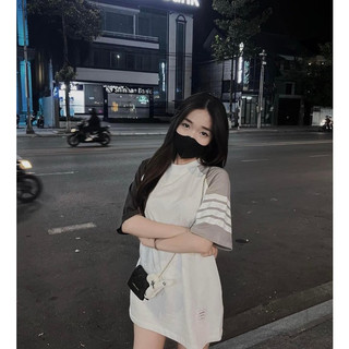 Áo thun tay lỡ phối màu Unisex Áo phông tay lỡ chất Cotton dày dặn Nam Nữ đều mặc được Nam Nữ tshirt localbran