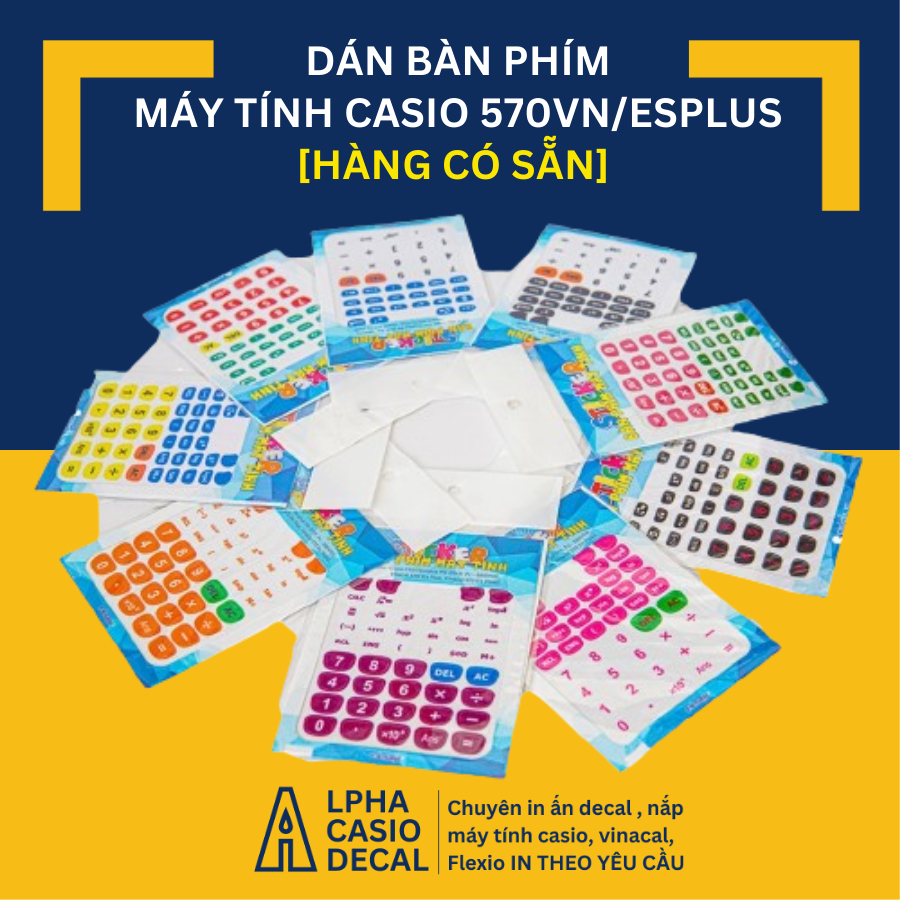 Dán bàn phím máy tính casio fx 570vnplus casio fx 570esplus Sticker chống bong tróc bàn phím, hàng c